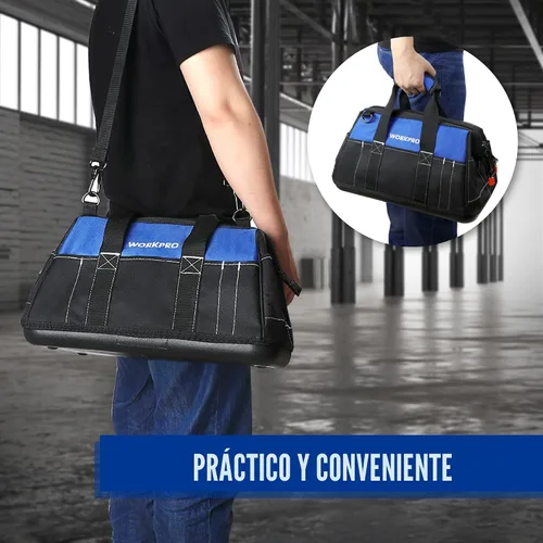 Vista 8 de WORKPRO - Bolso de herramientas de 16 pulgadas, con abertura ancha y base moldeada impermeable