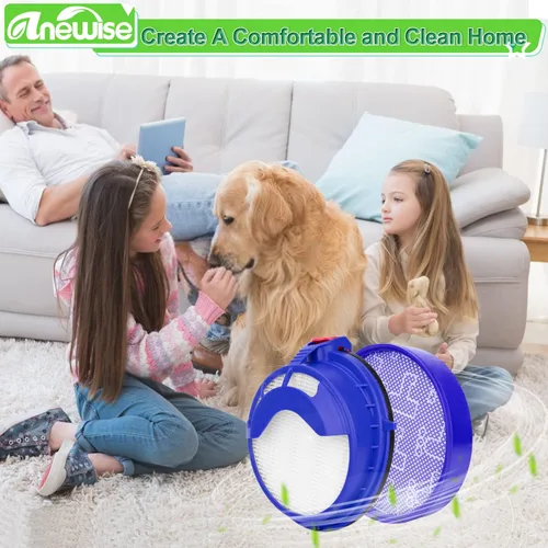 Vista 8 de Anewise Kits de filtro de repuesto para filtros de bola de vacío Dyson dc25, incluye 1 filtro premotor lavable 919171-02 y 1 filtro Hepa 916188-05