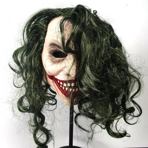 Vista 3 de Máscara de Halloween aterradora máscara de látex de pelo blanco máscara de fantasma para fiestas de disfraces y celebraciones encantadas