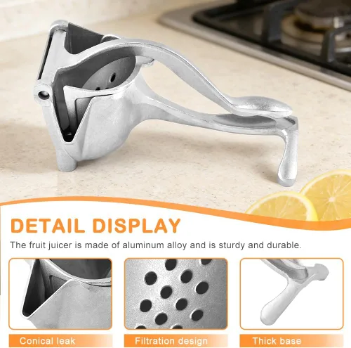 Vista 5 de Exprimidor de barra, extractor de jugo de fruta fresca de aleación de aluminio, exprimidor de mano, exprimidor de limón, extractor manual de mano