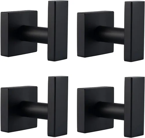 Vista 22 de Gancho de Toalla Angle Simple Negro & Oro, Soporte de Toalla de Baño de Acero Inoxidable, Gancho para Bata, Perchero de Toalla de Cocina, Montaje