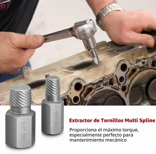 Vista 4 de Juego de 25 extractores de tornillos, extractores de salida fácil de múltiples splines CR-MO para quitar pernos rotos, pernos, tornillos de enchufe