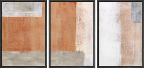 Vista 308 de wall26 Lienzo enmarcado para pared, juego de arte de acuarela pastel, paisaje rural, ilustraciones con formas abstractas, arte moderno, decorativo