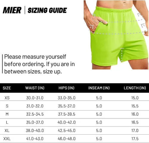 Vista 7 de MIER Pantalones cortos deportivos para hombre, para correr, gimnasio, entrenamiento, 5 pulgadas, de secado rápido, pantalones cortos ligeros