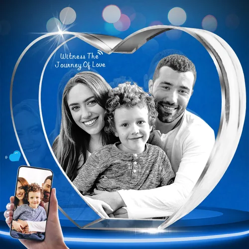 Vista 2 de HAN'S LASER Foto de cristal 3D, regalos personalizados con tu propia foto para el día de la madre, aniversario, boda, cumpleaños, Navidad, imagen 3D