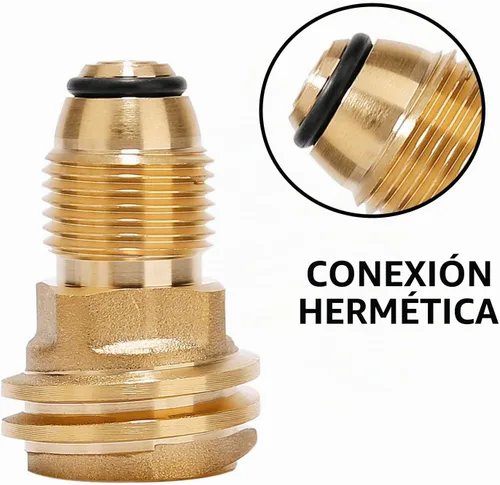 Vista 3 de Adaptador de tanque de propano, convierte la válvula de tanque POL LP en manguera o regulador QCC1/Type1
