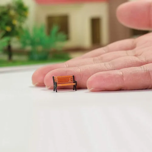 Vista 3 de 10pcs Park Banches Modelo Tren 1:100 Banco 0.5 in o 0.51inch Silla Settee TT Railway Layout Nuevo
