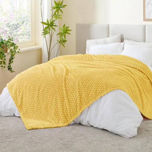 Vista 233 de BEDELITE Manta de forro polar para sofá y cama, manta decorativa de jacquard 3D de almendra, súper suave y acogedora, manta mullida cálida adecuada