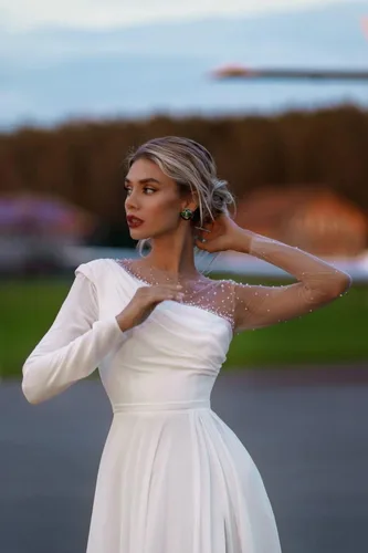 Vista 6 de Vestido de novia simple con cuello en V para novia, tirantes delgados, tul fruncido, vestidos de novia de playa, Marfil-g