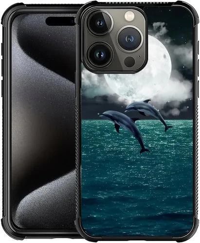 Vista 45 de Funda compatible con iPhone 15, diseño de elefantes africanos, diseño increíble a prueba de golpes, antiarañazos, carcasa trasera de policarbonato