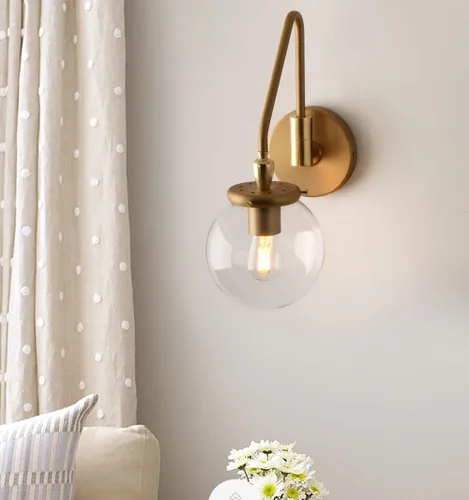 Vista 8 de Pathson Lámpara de pared industrial con brazo oscilante, lámpara de tocador de pared ajustable para baño, lámpara de pared cableada para mesita
