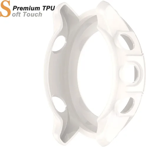 Vista 2 de Miimall Compatible con Garmin Forerunner 955, resistente a los arañazos, TPU militar, funda protectora para Garmin Forerunner 955/955 Solar (blanco)