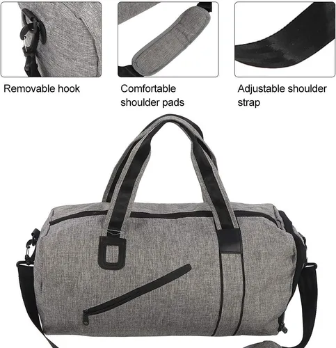 Vista 6 de Pequeña bolsa de gimnasio plegable Cilindro Fitness Bolsa de hombro, #2