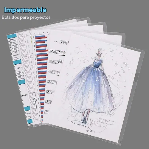 Vista 5 de Sooez Paquete de 25 bolsillos transparentes para carpetas de documentos para proyectos, carpetas de archivos de plástico tamaño carta, fundas