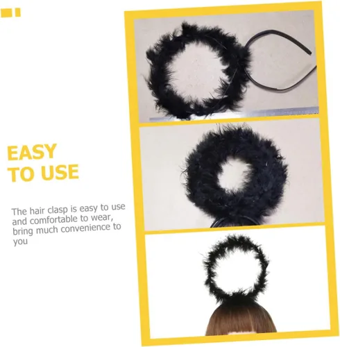 Vista 2 de USHOBE 30 Pcs Black Angel Headband Cosplay Costume Makeup Headband Prom Tiara Headbands for Women Headbands for Halloween Party Angels Hair