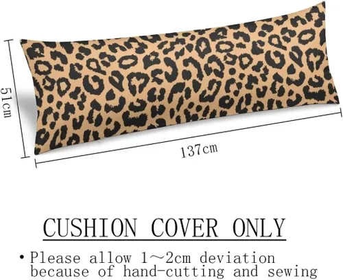 Vista 3 de Funda de almohada corporal de leopardo con diseño de piel de animales salvajes, con estampado de guepardo, funda de almohada larga con cremallera