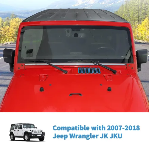 Vista 7 de Cubierta de ventilación del capó, panel de carcasa, cubierta de ventilación, accesorios exteriores de ABS para Jeep Wrangler JK JKU 2/4 puertas Azul