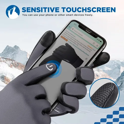 Vista 3 de SIMARI - Guantes de invierno para hombres y mujeres, para pantalla táctil, guantes de invierno, guantes de trabajo para correr, conducir, montar