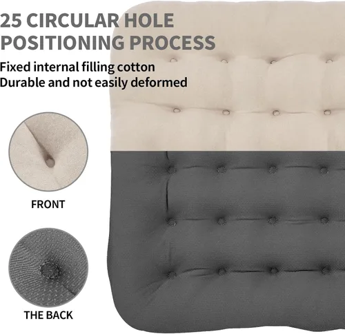 Vista 3 de BUYUE Good Support - Cojín acolchado para silla de oficina, terciopelo suave, cómodo, antideslizante, para escritorio de computadora, silla