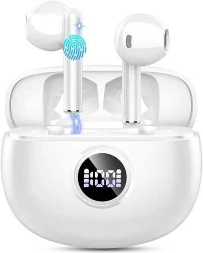 Vista 13 de Auriculares inalámbricos, auriculares Bluetooth V5.4 estéreo con graves con micrófonos ENC con cancelación de ruido, auriculares Bluetooth 56H