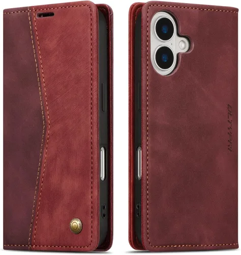 Vista 71 de QLTYPRI Para iPhone Air Case Wallet Con Tarjetero, Vintage PU Cuero Kickstand Cierre Magnético A Prueba De Golpes Folio Libro Funda Para IPhone 17