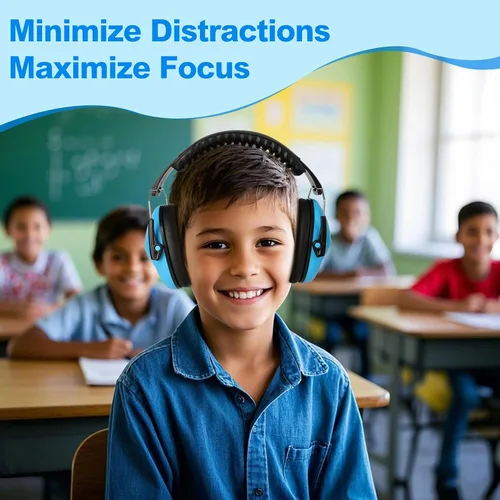 Vista 6 de Floriogra Auriculares con cancelación de ruido para niños/niños pequeños Azul
