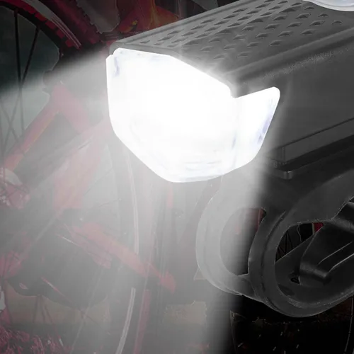 Vista 5 de FRCOLOR Juego de luces recargables para bicicleta delantera y trasera, cable USB, conjunto de faros LED de plástico y luz trasera para seguridad