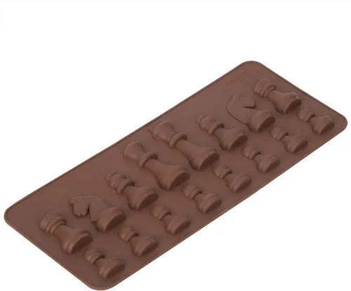 Vista 3 de Pieza de ajedrez de silicona, caramelo de chocolate, fundición de silicona de ajedrez internacional, fondant DIY Candy Cake Topper