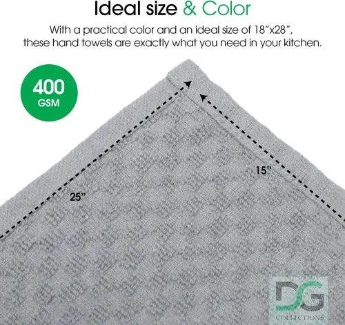 Vista 4 de DG Collections Toallas de cocina gris ceniza, paños de cocina de rizo 100% algodón para limpieza, secado y altamente absorbente, paño de cocina