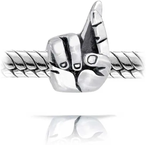 Vista 2 de Monograma personalizado con inicial del alfabeto A-Z BFF símbolo de mano I Love You Sign Charm para mujeres y adolescentes, plata de ley 925, se