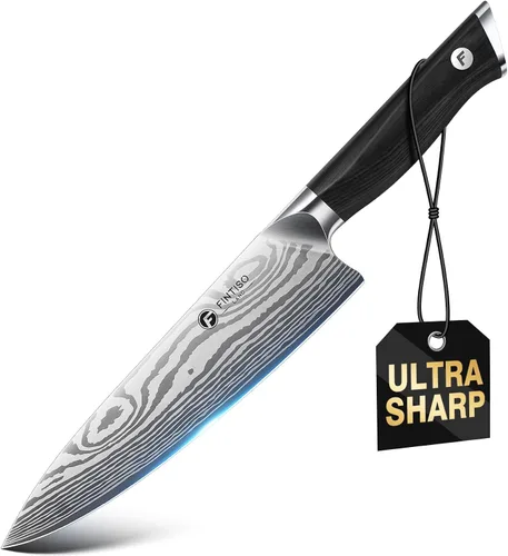 Vista 11 de FINTISO Cuchillo de filete de 7 pulgadas, cuchillo japonés súper afilado