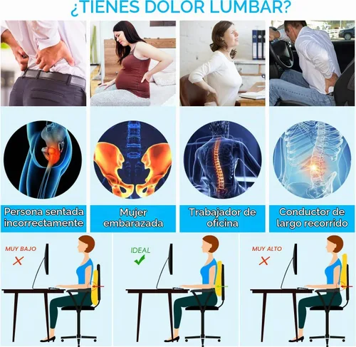 Vista 3 de Niceeday Almohada de Apoyo Lumbar para Silla de Oficina, Almohada de Apoyo para la Espalda del Automóvil, Cojín de Espuma Viscoelástica para Silla