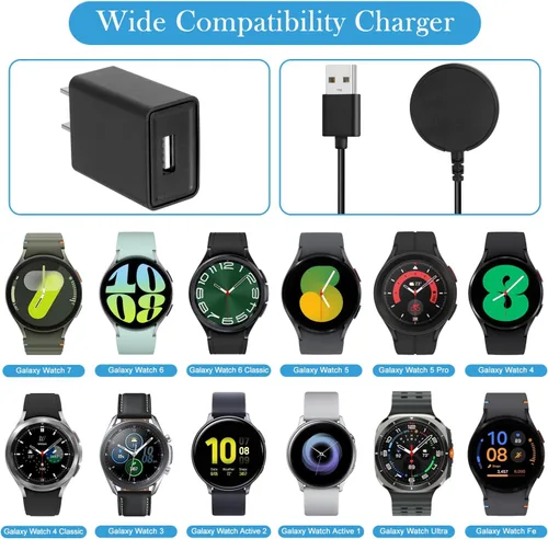 Vista 7 de EGK Cargador magnético para Samsung Galaxy Watch Ultra/FE/8/8 Classic/7/6/6 Classic/5/5 Pro/4/4 Classic/3/Active 2/Active con cable de carga rápida