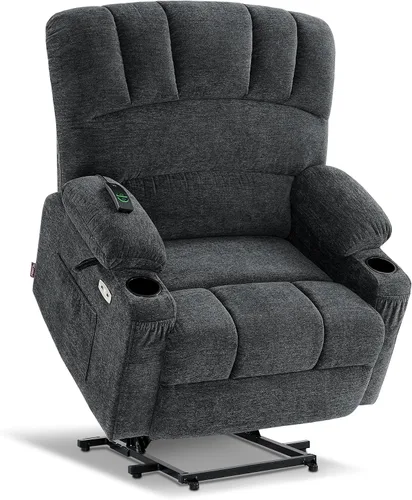 Vista 26 de MCombo Silla Reclinable Elevadora Eléctrica de Gran Tamaño para Ancianos, Silla Elevadora con Calor y Masaje, Reclinable Elevadora para Grandes