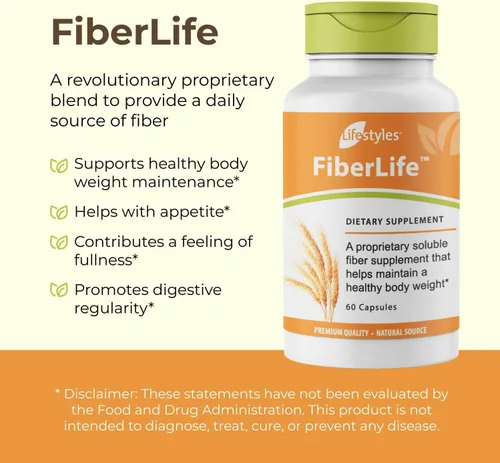 Vista 2 de Intra Lifestyles FiberLife Suplemento – Fibra soluble para la salud digestiva y control del apetito con Konjac, goma guar, goma xantana y canela