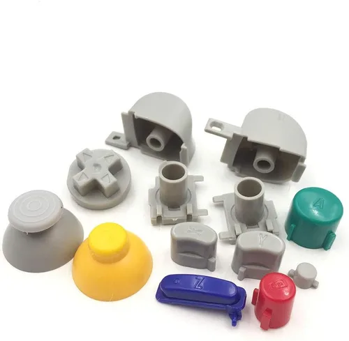 Vista 2 de Botones completos 13 en 1 ABXYZ Botón Pulgar Tapa Joystick Dpad Botones para Nintedno Gamecube NGC Constroller (13 en 1-Gris)