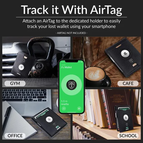 Vista 2 de TRAVANDO Cartera delgada para hombre con clip para dinero