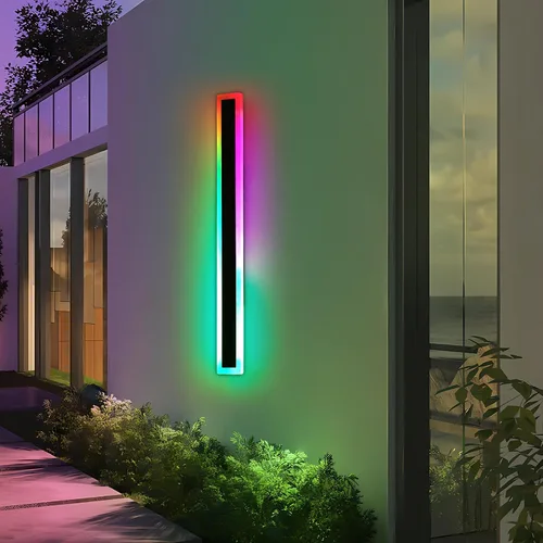 Vista 23 de Luces de Pared Modernas para Exterior de Casa, Apliques de Pared al Aire Libre de 23.6 Pulgadas, 3 Luces Color 3000K/4500K/6000K, Resistente al Agua