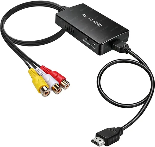 Vista 9 de RCA a HDMI AV a HDMI Convertidor 1080P Mini RCA compuesto CVBS Video Audio Converter Adapter Supporting PAL NTSC with USB Charge Cable for PC