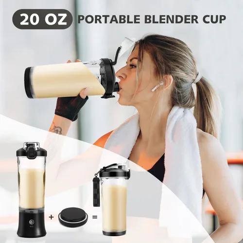Vista 6 de Licuadora portátil con funda aislada, exprimidor personal para batidos