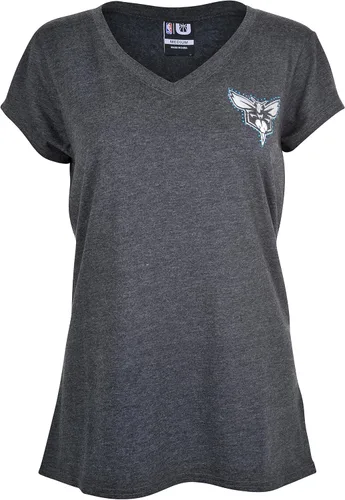 Vista 52 de Ultra Game Camiseta de mujer NBA Oficial con cuello en V y strass de manga corta