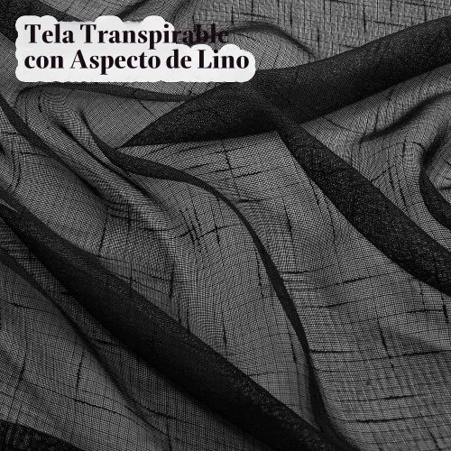 Vista 4 de Cortinas plisadas negras transparentes de 84 pulgadas de largo para puerta Negro