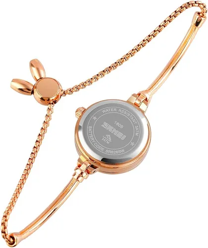 Vista 3 de SKMEI Women Watches Bracelet Diamond Ladies Female Small Rose Gold Fashion Luxury Thin Waterproof Analog Quartz Casual Girls Wife Gifts Silver Wrist