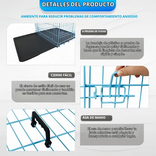 Vista 6 de [Usado] FDW Jaula para perros pequeños de 24 pulgadas plegable de metal con alambre para mascotas, doble puerta con panel divisor para interiores
