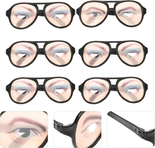 Vista 3 de TOYANDONA 6pcs Funny Joke Glasses Prank Disguise Eyeglass for Halloween Party Fancy Dress Photo Props
