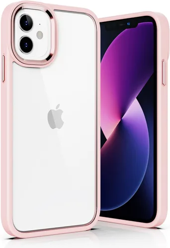 Vista 12 de ULAK Funda transparente compatible con iPhone 11 con borde de color, borde negro