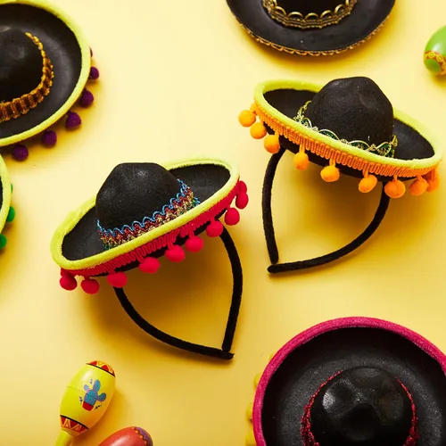 Vista 8 de JOYIN - 6 diademas con sombrero de tela para fiesta del Cinco de Mayo, suministros para fiesta, sombreros de fiesta, decoraciones temáticas