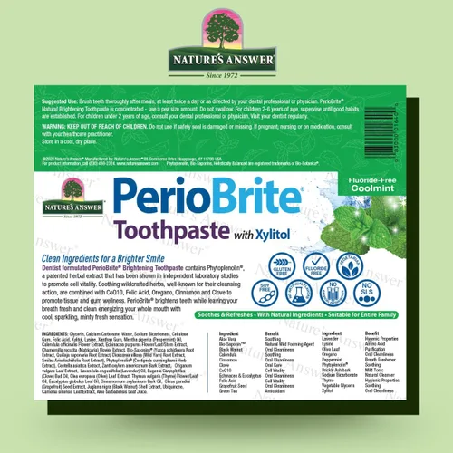 Vista 2 de Nature's Answer Periobrite Pasta de dientes natural, menta fresca, 4 onzas, 3