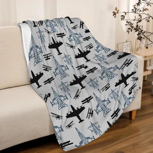 Vista 6 de Manta de avión, regalo para hombres, regalos de aviones para niños, niños y adultos, edredones de franela suave y mullida, decoración de avión