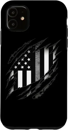 Vista 8 de Correctional Correctional Officers Silver Line - Carcasa para iPhone 16 con la bandera estadounidense